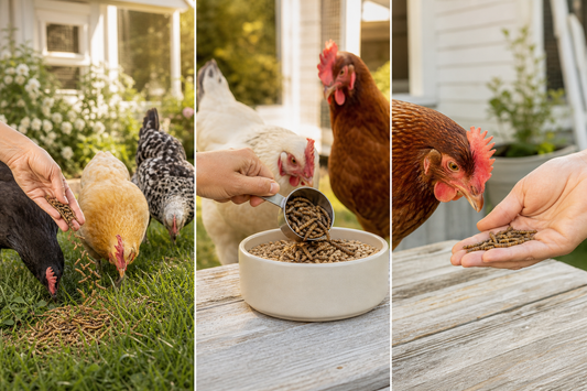Three ways to offer dried black soldier fly larvae: scatter, mix and hand-feed