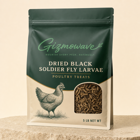 Gizmowave dried black soldier fly larvae poultry treats 5 lb pouch