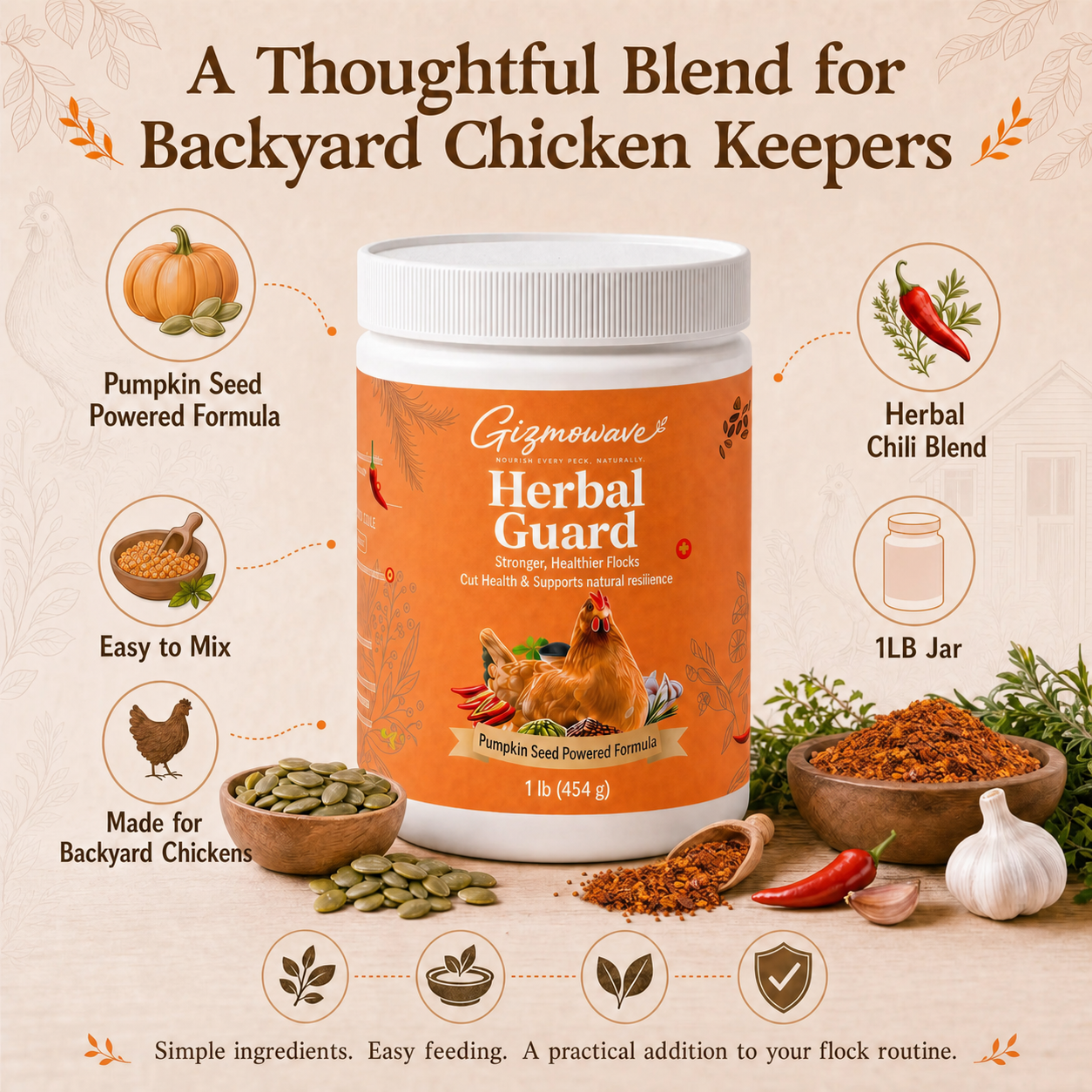 Thoughtfully selected Herbal Guard blend